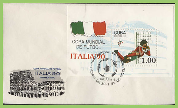 Liberia 1990 World Cup Football miniature sheet First Day Cover