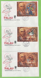 Palau 1994 Winter Olympics (Lillehammer), five miniature sheet First Day Covers