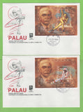 Palau 1994 Winter Olympics (Lillehammer), five miniature sheet First Day Covers