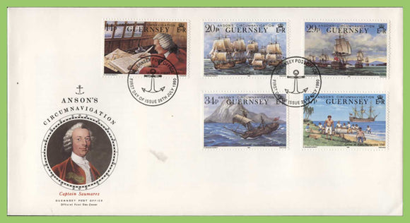 Guernsey 1990 250th Anniv of Anson's Circumnavigation set First Day Cover