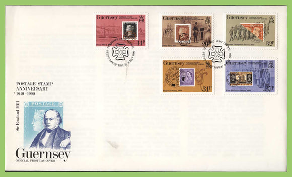 Guernsey 1990 150th Anniv of the Penny Black set First Day Cover
