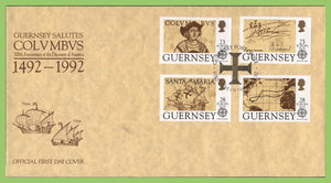 Guernsey 1992 500th Anniv of Discovery of America by Columbus set First Day Cover
