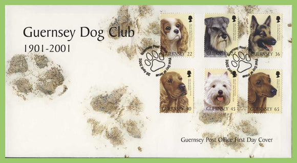 Guernsey 2001 Dogs set on First Day Cover