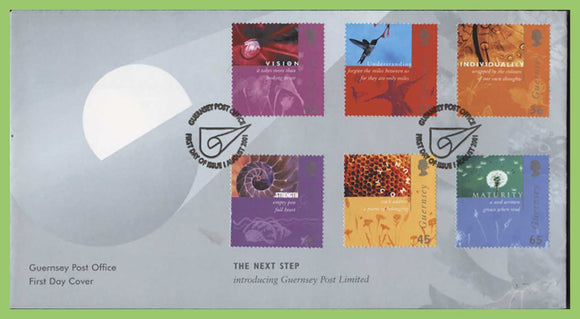 Guernsey 2001 Incorporation of Guernsey Post Ltd. set on First Day Cover