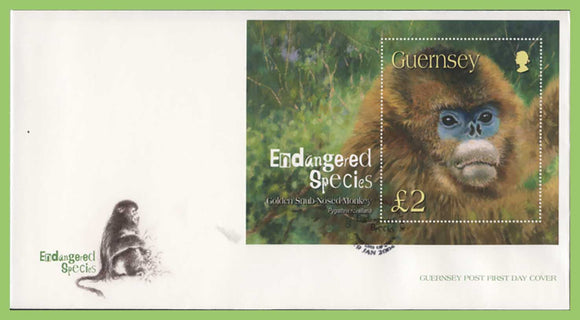 Guernsey 2004 Endangered Species (1st series) miniature sheet on First Day Cover