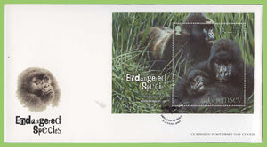 Guernsey 2007 Endangered Species (4th series). Mountain Gorilla M/S on First Day Cover