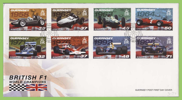 Guernsey 2007 British Formula One World Champions (1st series) set on First Day Cover