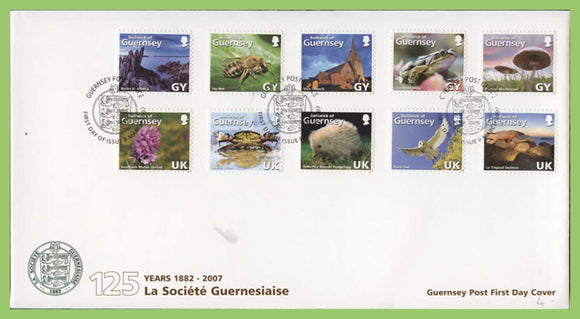 Guernsey 2007 125th Anniv of La Societe Guernesiaise set on First Day Cover