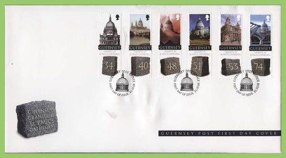 Guernsey 2008 Guernsey Granite at St. Paul's Cathedral set on First Day Cover
