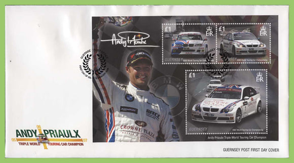 Guernsey 2008 Andy Priaulx Triple World Touring Car Champion M/S on First Day Cover