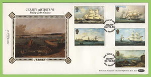 Jersey 1985 Death Centenary of Philip John Ouless (artist) set silk First Day Cover