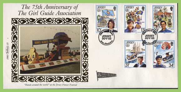 Jersey 1985 International Youth Year set silk First Day Cover