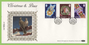Jersey 1986 Christmas. Int Peace Year set First Day Cover