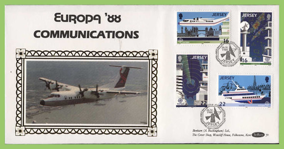 Jersey 1988 Europa. Transport and Communications set silk First Day Cover