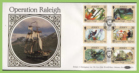 Jersey 1988 Operation Raleigh set silk First Day Cover