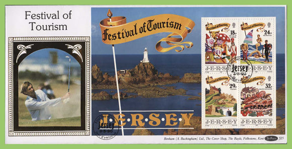 Jersey 1989 Festival of Tourism miniature sheet silk First Day Cover