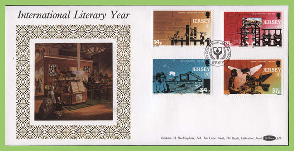 Jersey 1990 International Literacy Year silk First Day Cover
