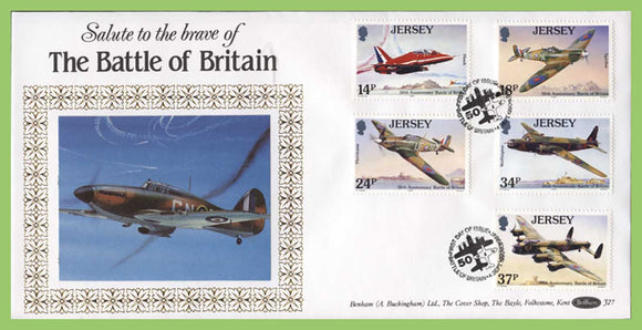 Jersey 1990 Jersey Aviation History (4th series) set silk First Day Cover