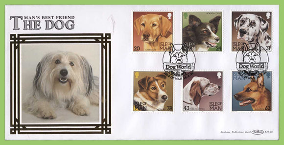 Isle of Man 1996 Dogs set on silk First Day Cover, Dog World
