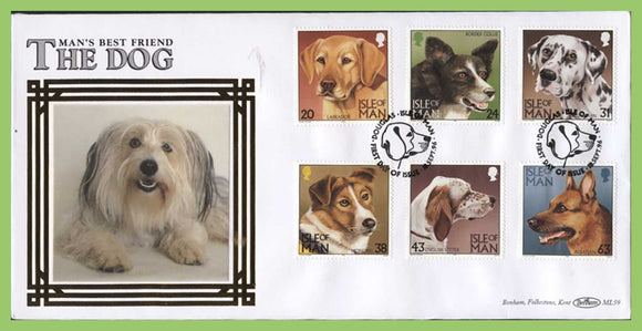 Isle of Man 1996 Dogs set on silk First Day Cover, Douglas
