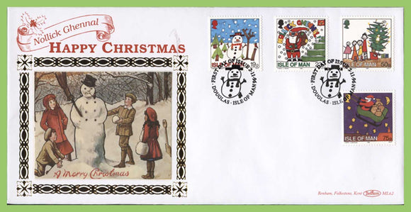 Isle of Man 1996 Christmas set on silk First Day Cover, Douglas