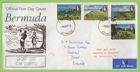 Bermuda 1971 Golfing in Bermuda set on First Day Cover