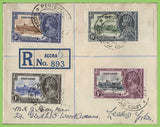 Gold Coast 1936 KGV Silver Jubilee (1935) set on registered cover to England