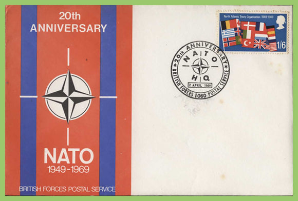 G.B. 1969 1/6 Anniversaries on Forces First Day Cover, NATO BFPS 1080