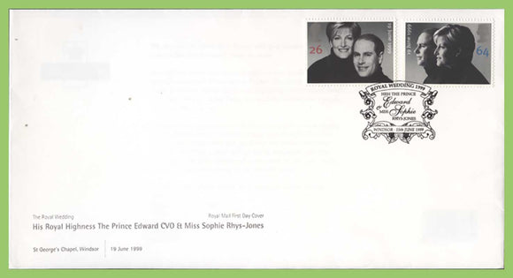 G.B. 1999 Royal Wedding set on Royal Mail First Day Cover, Windsor