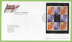 G.B. 2001 Flags & Ensigns booklet pane on Royal Mail First Day Cover, Tallents House