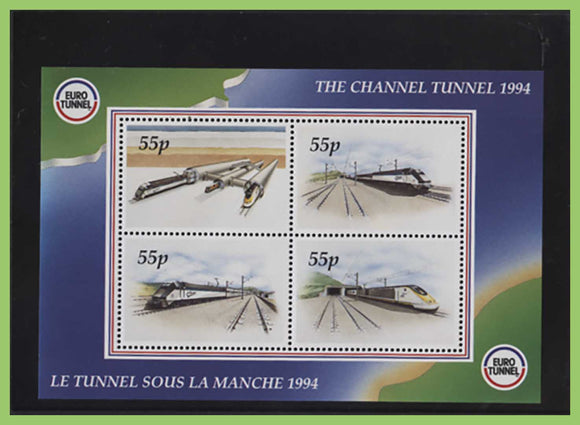 G.B. 1994 Channel Tunnel Railway Letter Stamps sheet MNH