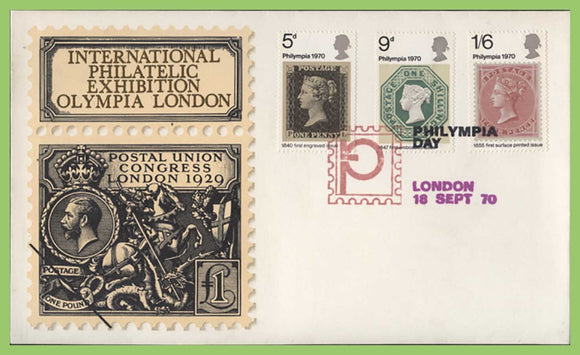 G.B. 1970 Philympia set on unaddressed First Day Cover, London