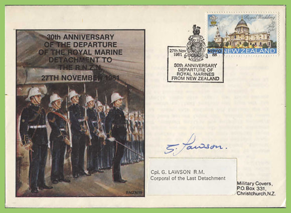 New Zealand 1988 30th Anniversary of Departure of the Royal Marines cover