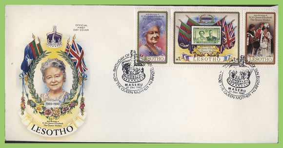 Lesotho 1980 Queen Mother set on First Day Cover