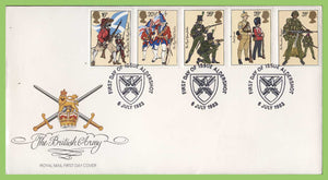 G.B. 1983 British Army set on First Day Cover, Aldershot