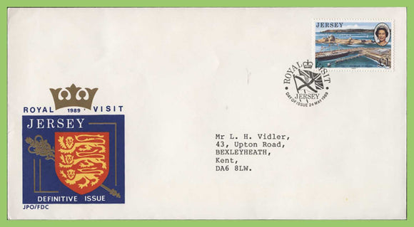 Jersey 1989 QEII £1.00 definitive on First Day Cover, typed