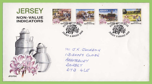 Jersey 1998 NVI Farming set on First Day Cover, addressed