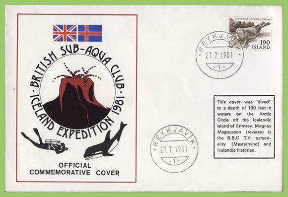Iceland 1981 British Sub-Aqua Club Expedition commemorative cover