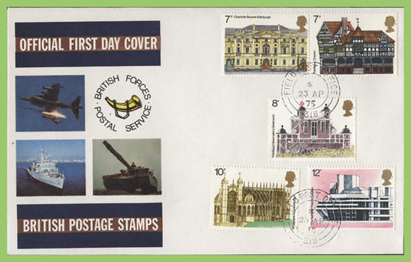 G.B. 1975 Architecture set on Forces First Day Cover, FPO 318