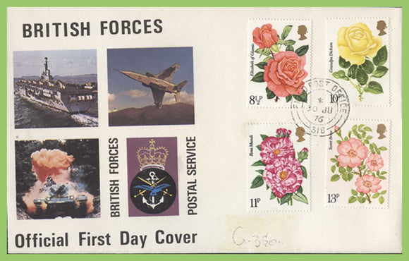 G.B. 1975 Roses on Forces First Day Cover, FPO 318