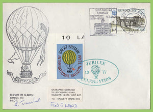 Belgium 1978 Jubilee Celebration Balloon Flight cover with Label