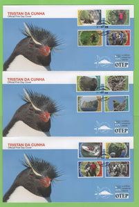 Tristan Da Cunha 2010 Conservation definitive set on three RSPB First Day Covers