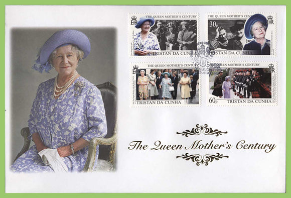 Tristan da Cunha 1999 Queen Elizabeth the Queen Mother's Century set on First Day Cover