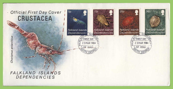 Falkland Islands Dependencies 1984 Crustacea set on First Day Cover