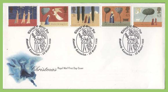 G.B. 1996 Christmas set on u/a Royal Mail First Day Cover, Caernarfon