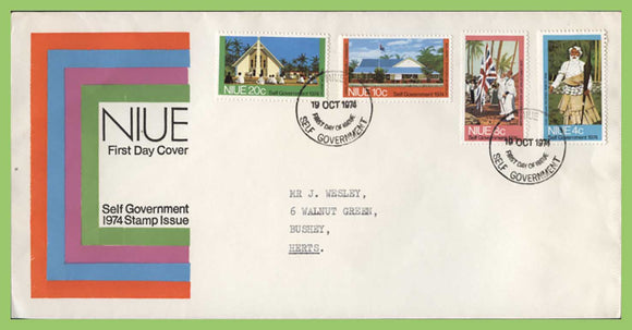 Niue 1974 Self Government set on First Day Cover