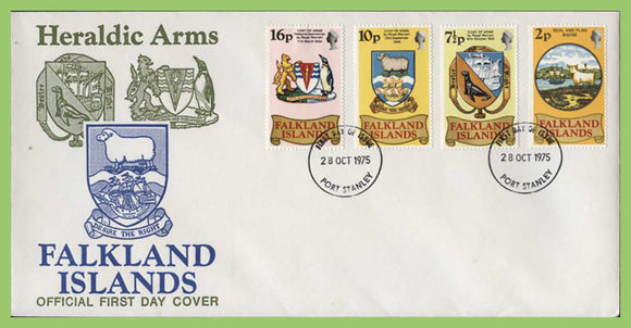 Falkland Islands 1975 Heraldic Arms set on First Day Cover