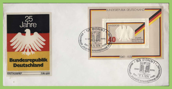 Germany 1974 25th Anniversary of the Republic M/S on First Day Cover