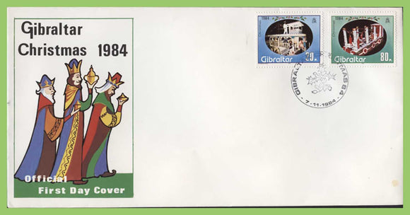 Gibraltar 1984 Christmas set on First Day Cover