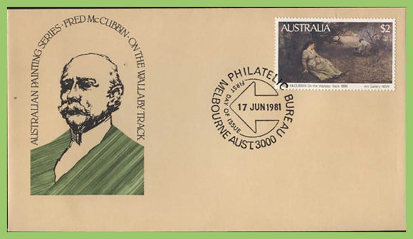 Australia 1981 $2 Fred McCubbin painting on First Day Cover